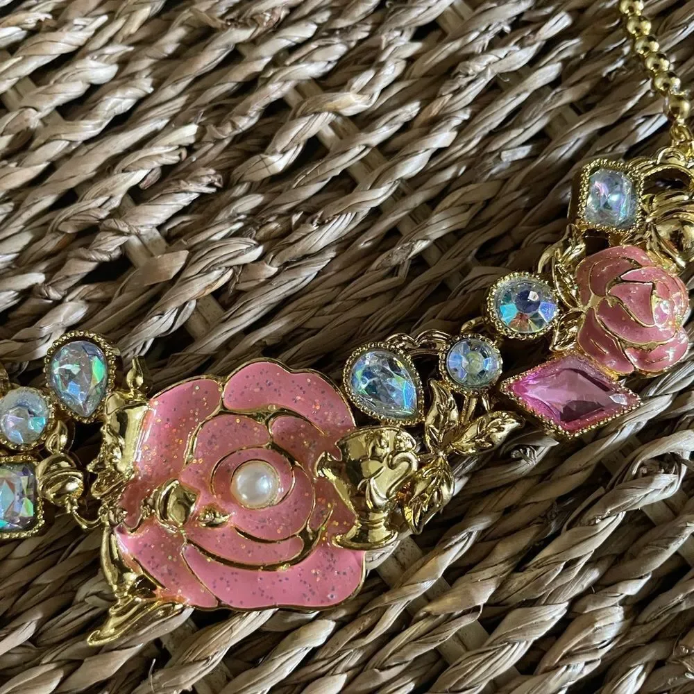 Disney Belle Gold Jeweled Kids Necklace